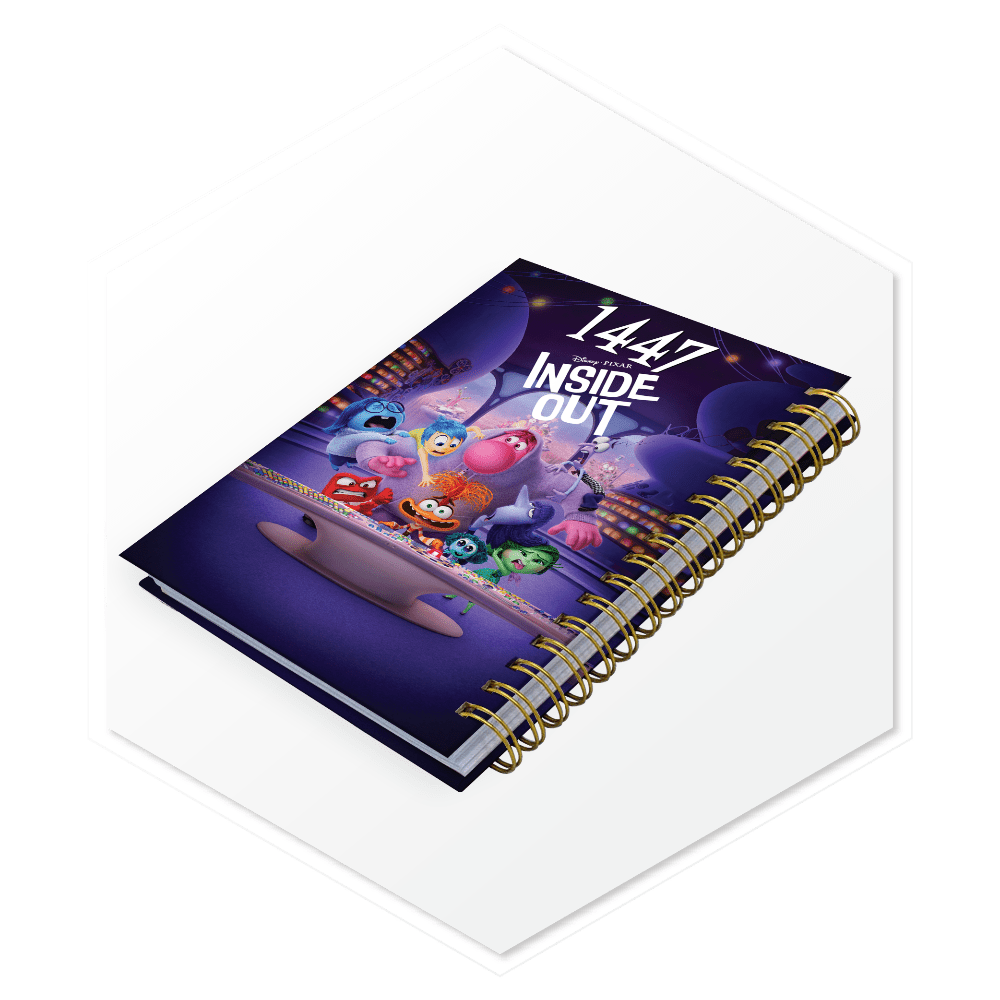 أجندة إن سايد أوت (INSIDE OUT) 1447هـ فاخرة - مقاس A5 بغلاف كرتون 1200 جم، سلك ذهبي، طباعة داخلية ملونة بأعلى جودة للسوق السعودي والخليجي