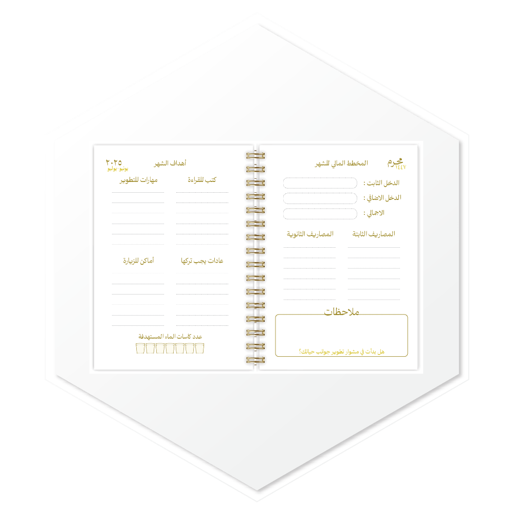 أجندة بولما (Bulma) 1447هـ - تصميم داخلي مميز بمخططات عملية ومساحات حرة للتخطيط، طباعة فاخرة للسعودية والخليج