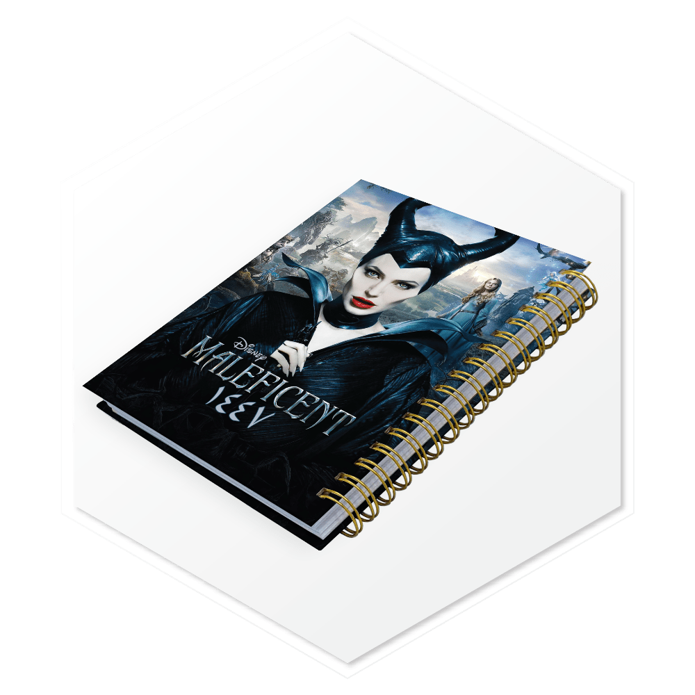 أجندة ماليفسنت (Maleficent) 1447 فاخرة - مقاس A5 بغلاف كرتون 1200 جم، سلك ذهبي، طباعة داخلية ملونة بأعلى جودة للسوق السعودي والخليجي