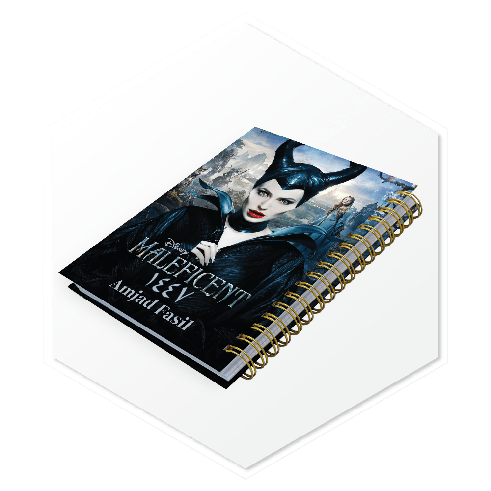 أجندة ماليفسنت (Maleficent) 1447هـ - غلاف فاخر مع مساحة لطباعة اسم العميل بالإنجليزية، تصميم مميز للسعودية والخليج