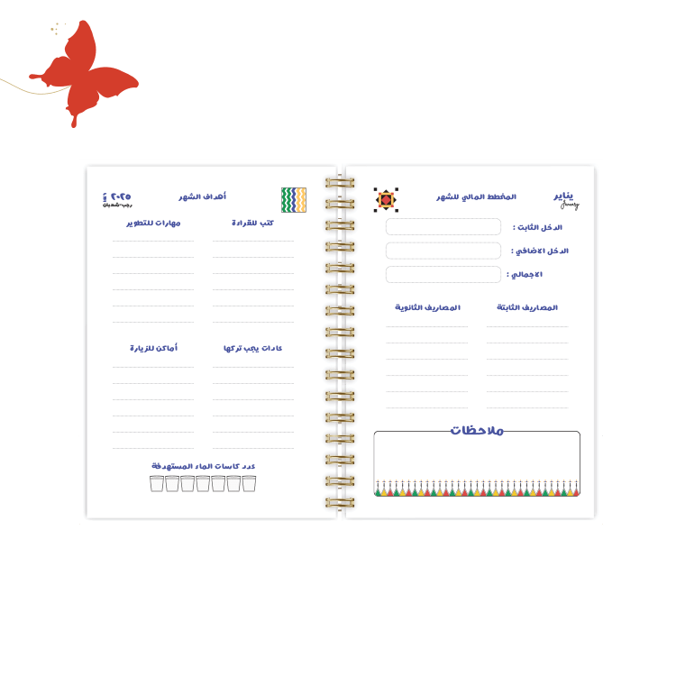 التقسيمات الداخلية اجندة 2025 عسير المخطط الشهري وأهداف الشهر للسلك الذهبي بداية كل شهر