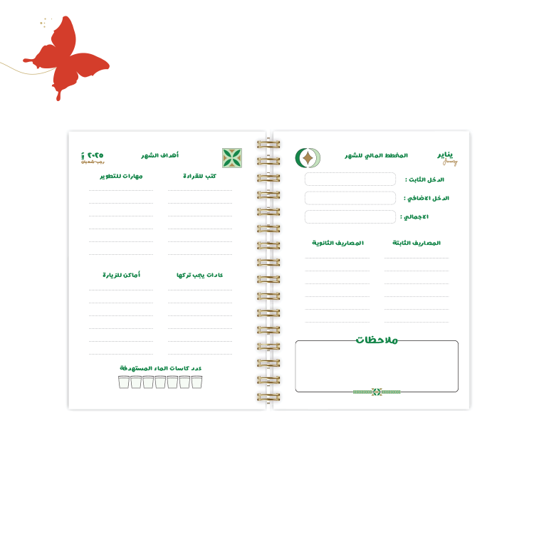 التقسيمات الداخلية اجندة 2025 الأحساء (الحسا) المخطط الشهري وأهداف الشهر للسلك الذهبي بداية كل شهر