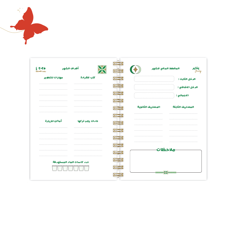 التقسيمات الداخلية اجندة 2025 الأحساء (الحسا) المخطط الشهري وأهداف الشهر للسلك الذهبي بداية كل شهر