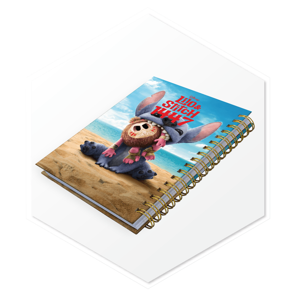 أجندة ستيتش(STITCH) 1447هـ فاخرة - مقاس A5 بغلاف كرتون 1200 جم، سلك ذهبي، طباعة داخلية ملونة بأعلى جودة للسوق السعودي والخليجي