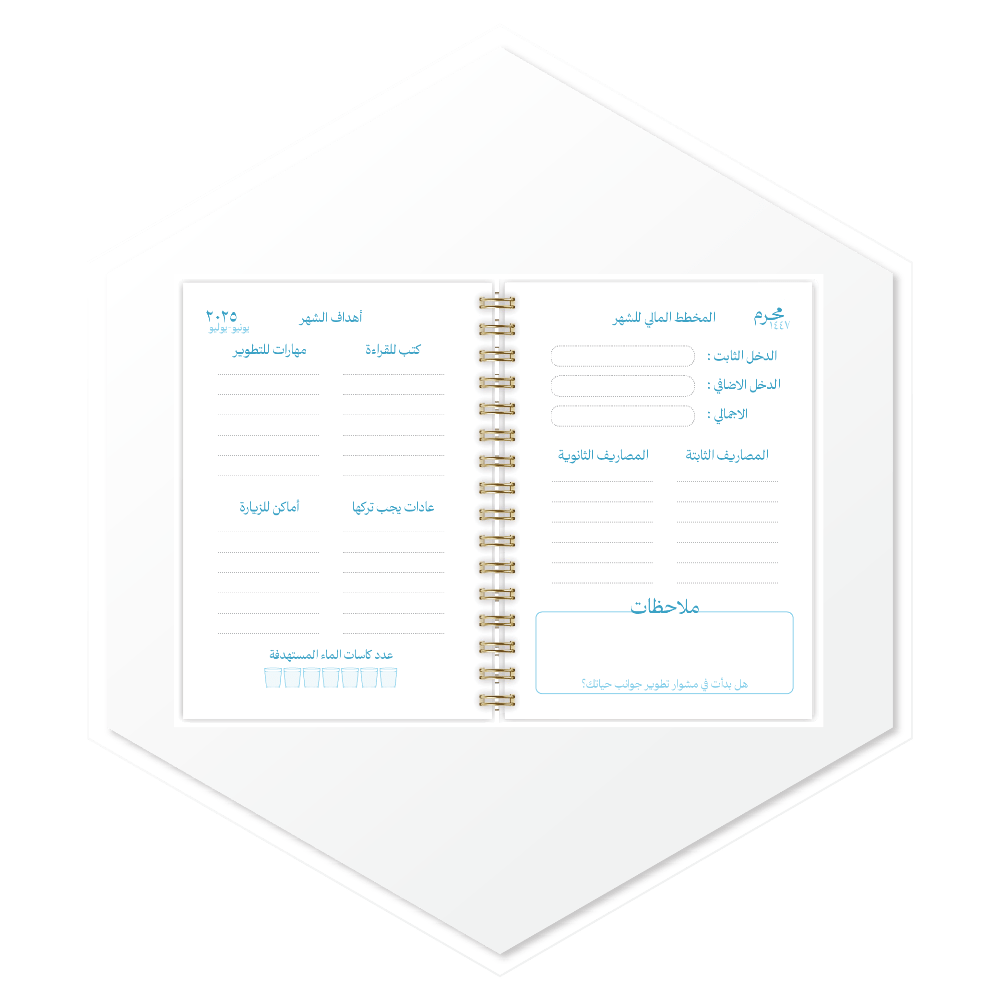 أجندة ستيتش(STITCH) 1447هـ - تصميم داخلي مميز بمخططات عملية ومساحات حرة للتخطيط، طباعة فاخرة للسعودية والخليج