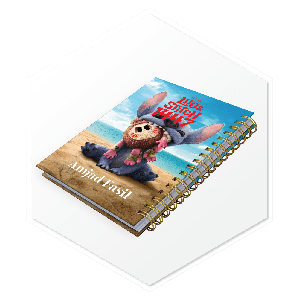 أجندة ستيتش(STITCH) 1447هـ - غلاف فاخر مع مساحة لطباعة اسم العميل بالإنجليزية، تصميم مميز للسعودية والخليج