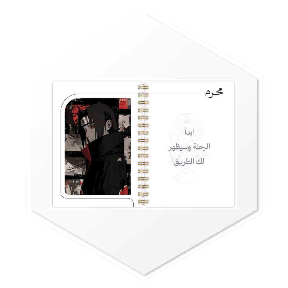 بدايات الشهور الهجرية في بلانر Itachi Uchiha 1447. تصميم غامض بصور فنية عالية الجودة لكل شهر بأسلوب فريد.