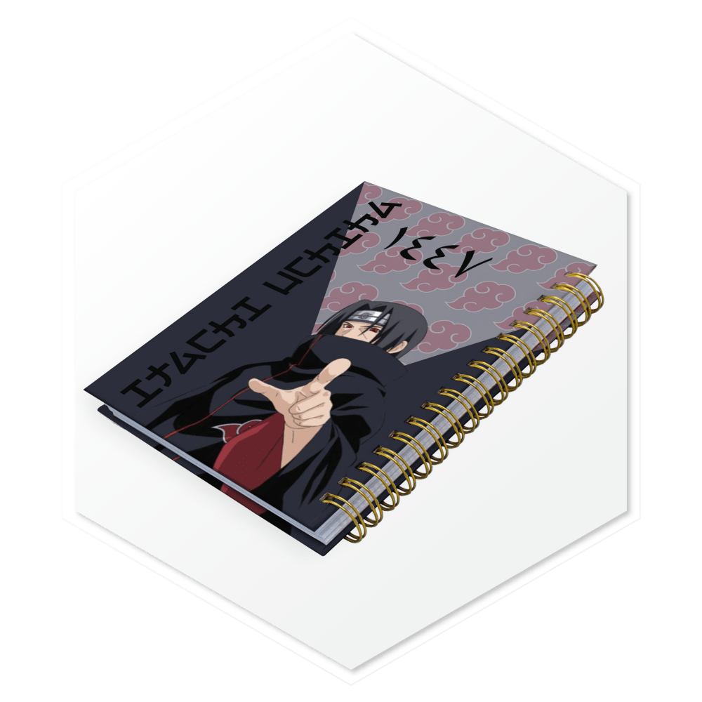  بلانر Itachi Uchiha الأسطوري 1447 من ناروتو. مقاس A5 بغلاف مقوى وتصميم غامض يعكس قوته الهادئة، مع سلك ذهبي فاخر. 